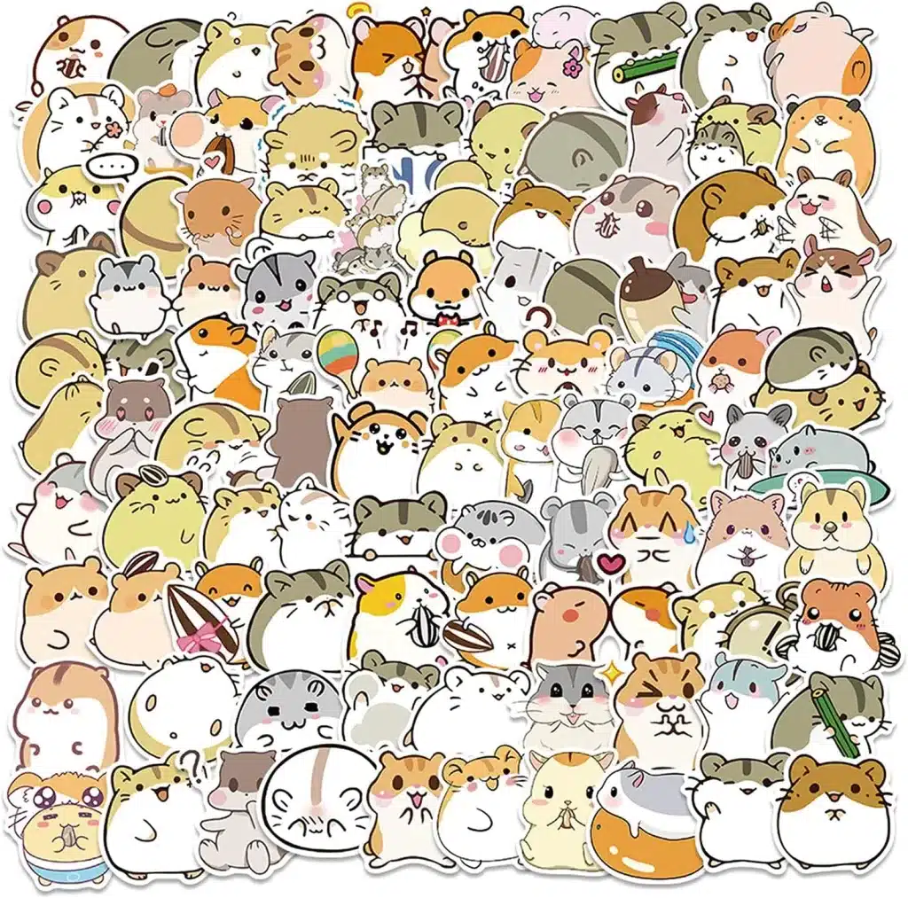 Assortment of cute hamster stickers