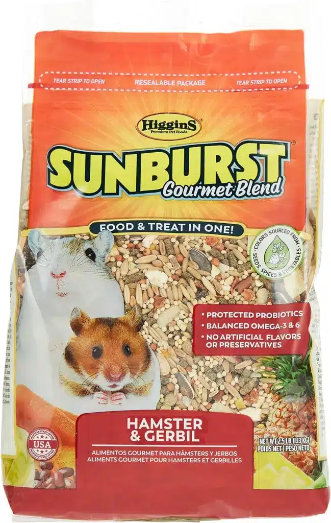 Higgins Sunburst seed mix for hamsters, mice, and gerbils