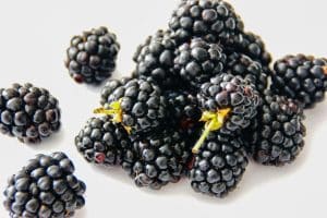 Blackberries on table