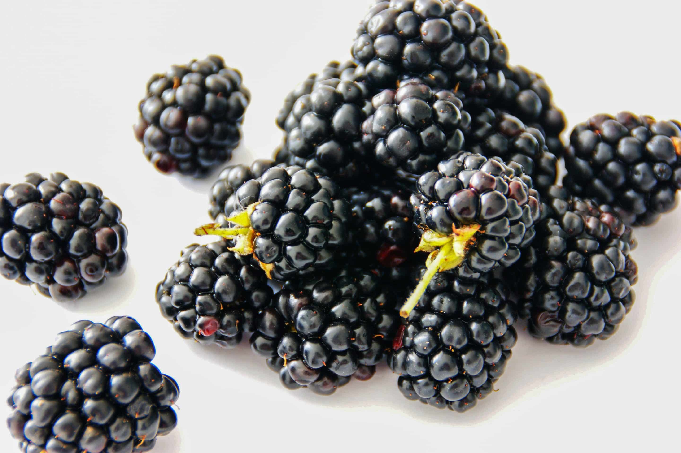 Blackberries on table